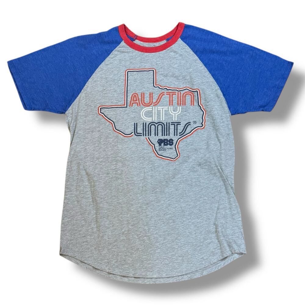 Palmer Cash Apparel Co Womens Austin City Limits ACL Gray Blue T-Shirt XL FITTED